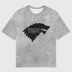 Футболка оверсайз мужская Старк зима близко игра престолов, цвет: 3D-принт