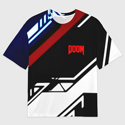 Мужская футболка оверсайз Doom steel geometry