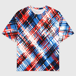 Футболка оверсайз мужская Мелкая косая клетка, цвет: 3D-принт