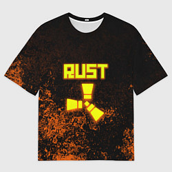 Футболка оверсайз мужская RUST брызги красок лого, цвет: 3D-принт