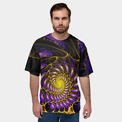 Футболка оверсайз мужская Fractal illusion steel, цвет: 3D-принт — фото 2