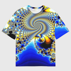 Мужская футболка оверсайз Фрактальный психоделики узор