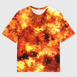 Мужская футболка оверсайз Ядерный взрыв огонь