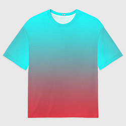 Мужская футболка оверсайз Абстрактно неоновый градиент
