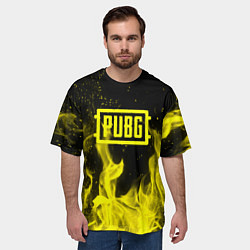 Футболка оверсайз мужская PUBG fire yellow, цвет: 3D-принт — фото 2