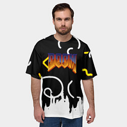 Футболка оверсайз мужская Doom game pattern, цвет: 3D-принт — фото 2