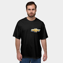 Футболка оверсайз мужская Chevrolet logo, цвет: 3D-принт — фото 2