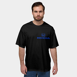 Футболка оверсайз мужская Honda blue logo, цвет: 3D-принт — фото 2