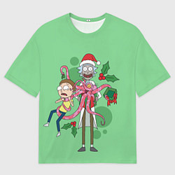 Футболка оверсайз мужская Рик и Морти монстр в коробке с подарком, цвет: 3D-принт