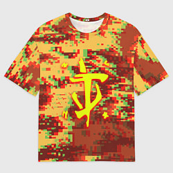 Мужская футболка оверсайз Doom камуфляж глитч