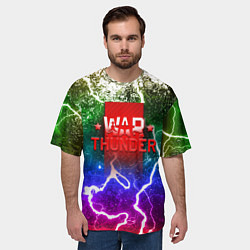 Футболка оверсайз мужская Wartunder неоновые брызги красок, цвет: 3D-принт — фото 2