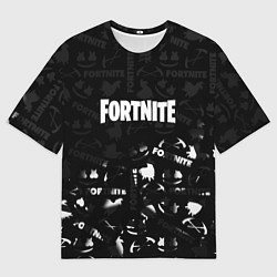 Мужская футболка оверсайз Fortnite pattern black