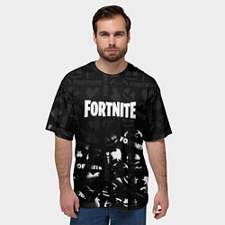 Футболка оверсайз мужская Fortnite pattern black, цвет: 3D-принт — фото 2