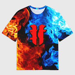 Мужская футболка оверсайз Starcraft fire steel