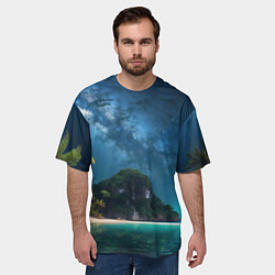 Футболка оверсайз мужская Island beach, цвет: 3D-принт — фото 2