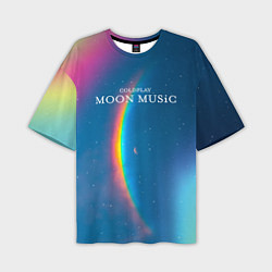 Футболка оверсайз мужская Moon music Coldplay, цвет: 3D-принт