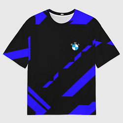 Мужская футболка оверсайз BMW blue geometry