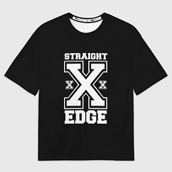 Футболка оверсайз мужская Straight edge SXE, цвет: 3D-принт