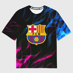 Футболка оверсайз мужская Barcelona neon flame, цвет: 3D-принт