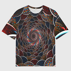 Мужская футболка оверсайз Оптические волны абстракция