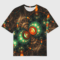 Мужская футболка оверсайз Фрактальный узор абстрактный