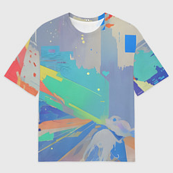 Мужская футболка оверсайз Краска абстракция