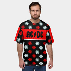 Футболка оверсайз мужская AC DC winter steel, цвет: 3D-принт — фото 2