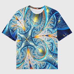 Мужская футболка оверсайз Оптический узор фрактальный