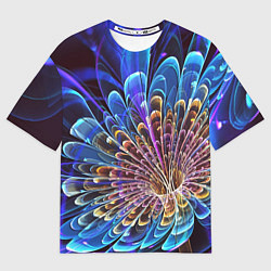 Мужская футболка оверсайз Оптический цветок узор