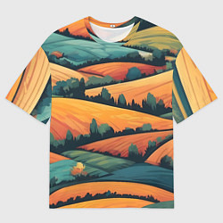 Мужская футболка оверсайз Поля луга