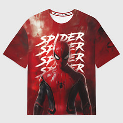 Футболка оверсайз мужская Spider-man red background, цвет: 3D-принт