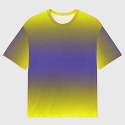 Мужская футболка оверсайз Градиент жёлто серый