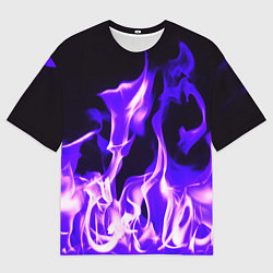 Мужская футболка оверсайз Неоновый огненный стиль