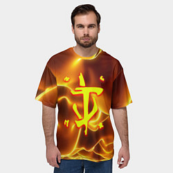 Футболка оверсайз мужская Doom грозовой стиль марса, цвет: 3D-принт — фото 2