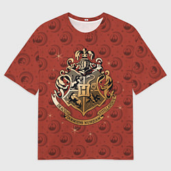 Футболка оверсайз мужская Факультеты Хогвартса, цвет: 3D-принт