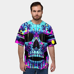 Футболка оверсайз мужская Cool skull sketch - blots, цвет: 3D-принт — фото 2