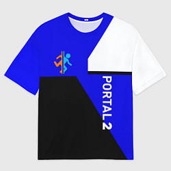 Мужская футболка оверсайз Portal geometry steel game