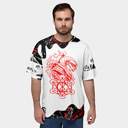 Футболка оверсайз мужская Берсерк - черная маска, цвет: 3D-принт — фото 2