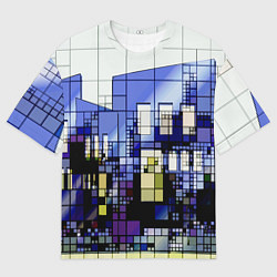 Футболка оверсайз мужская Городской пейзаж, цвет: 3D-принт