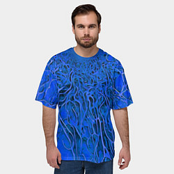 Футболка оверсайз мужская Синий симбионт абстракция, цвет: 3D-принт — фото 2