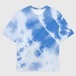 Мужская футболка оверсайз Синий тай дай