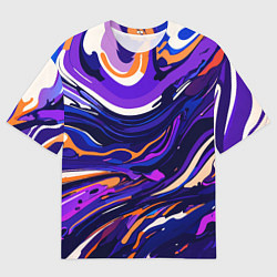 Мужская футболка оверсайз Разноцветная абстракция разводов