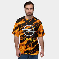 Футболка оверсайз мужская Opel штрихи огненные, цвет: 3D-принт — фото 2