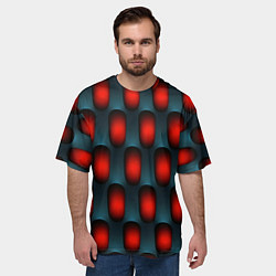 Футболка оверсайз мужская Металлическая решетка паттерн, цвет: 3D-принт — фото 2