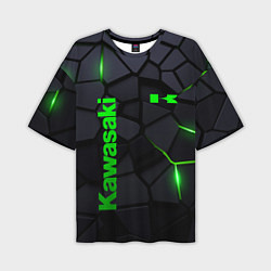 Мужская футболка оверсайз Kawasaki - плиты с эффектом свечения