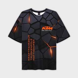 Футболка оверсайз мужская KTM - плиты с эффектом свечения, цвет: 3D-принт