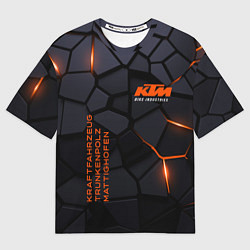 Футболка оверсайз мужская KTM - плиты с эффектом свечения, цвет: 3D-принт
