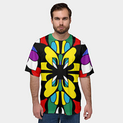 Футболка оверсайз мужская Яркий калейдоскоп, цвет: 3D-принт — фото 2