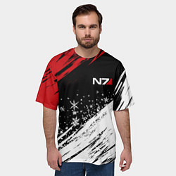 Футболка оверсайз мужская Mass Effect - Merry Christmas, цвет: 3D-принт — фото 2