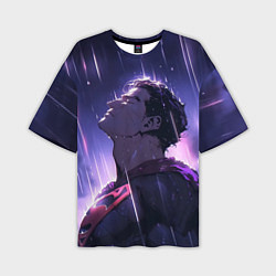 Футболка оверсайз мужская Superman - Neon rain, цвет: 3D-принт